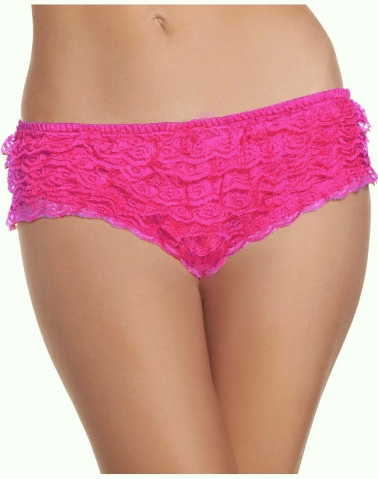 ELEGANT MOMENTS Ruffle Booty Shorts Colour Pink Low Rise Style 2417 UK Size S/M