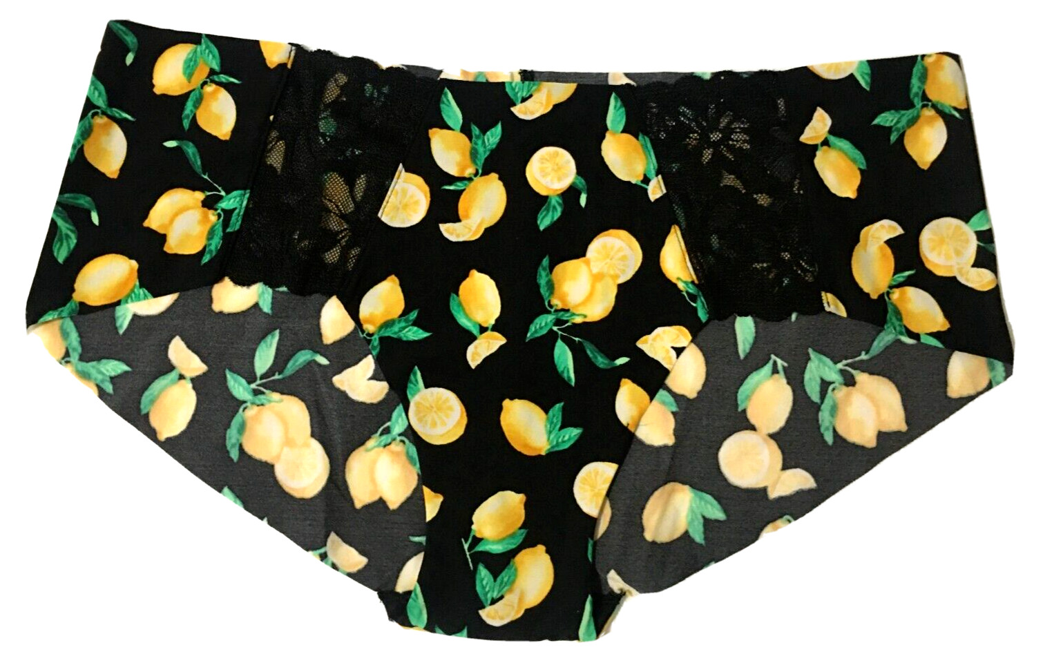 Victorias Secret Hipster Panties Size XL Lemons Lace Insets No Show Laser Cut