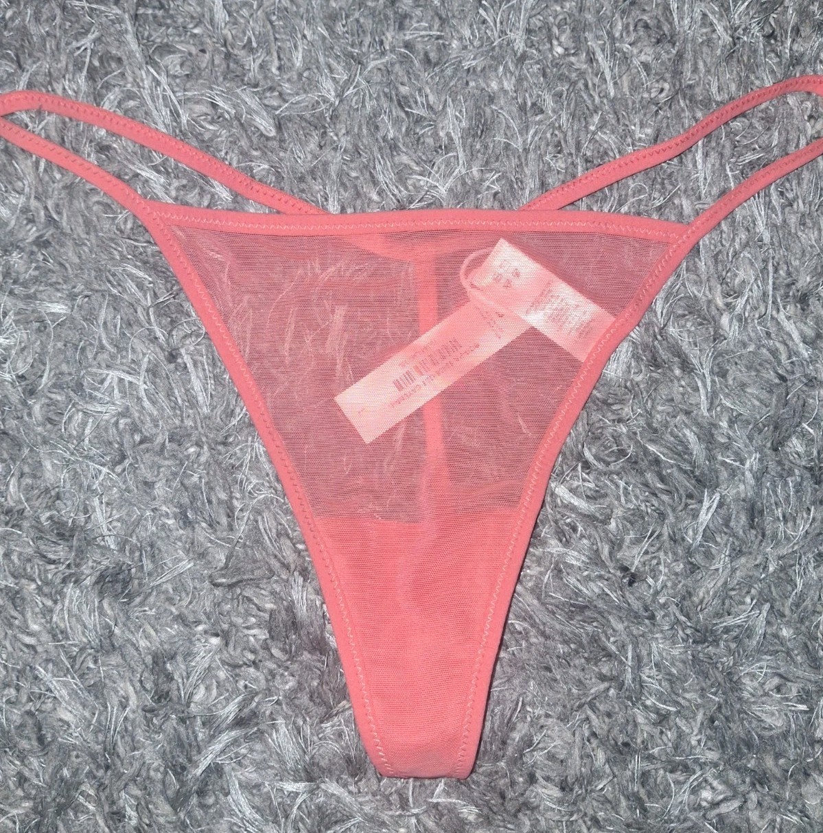 Adore Me/VS Mesh G String Panty NEW Large Bright Coral