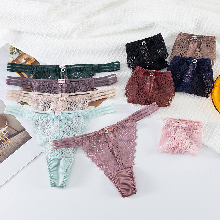 5 Pack Lot Sexy Womens Lace Panties Thongs G string Underwear Lingeries Briefs