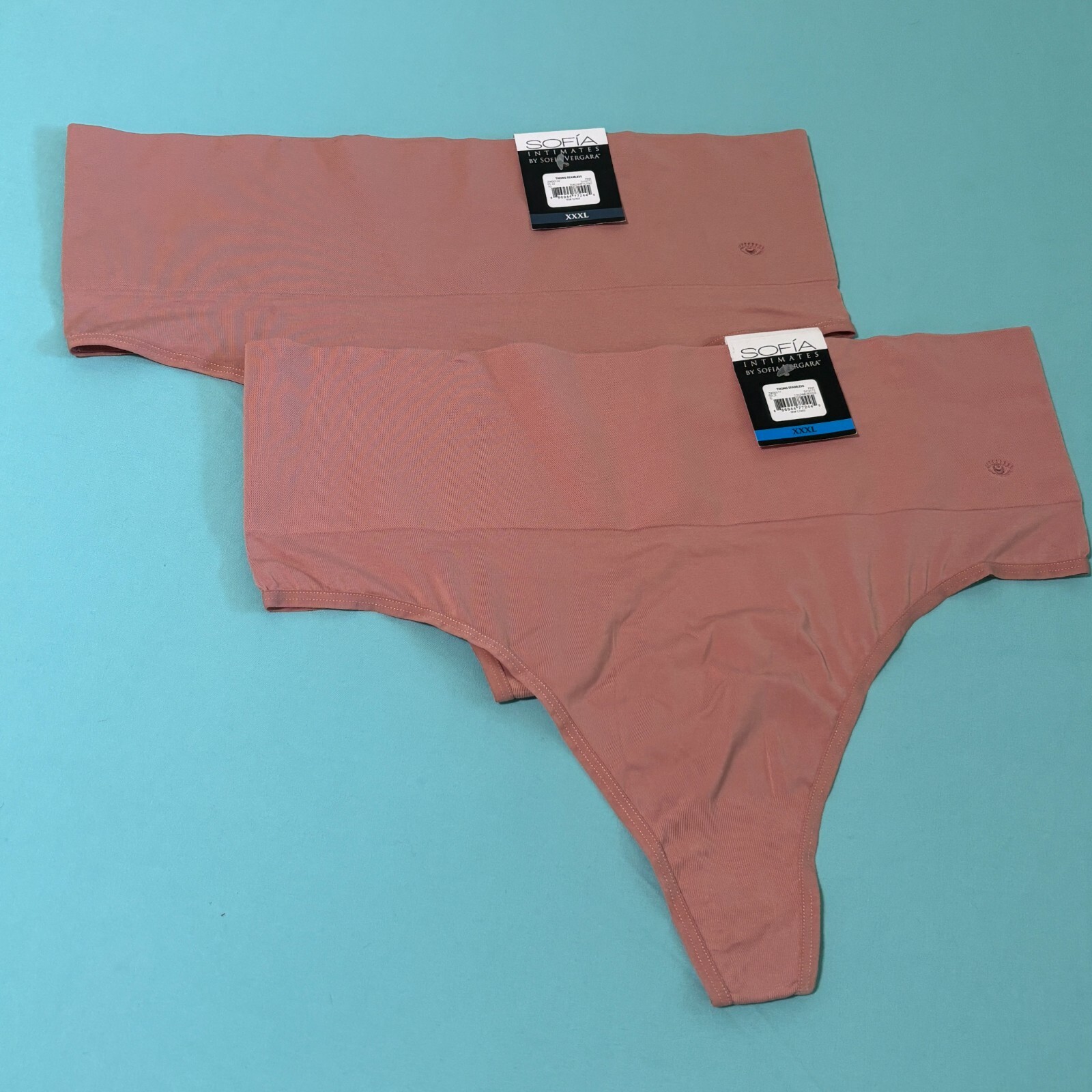 2pr Sofia Intimates Seamless Thong Panties Women Sz XXXL High Waist