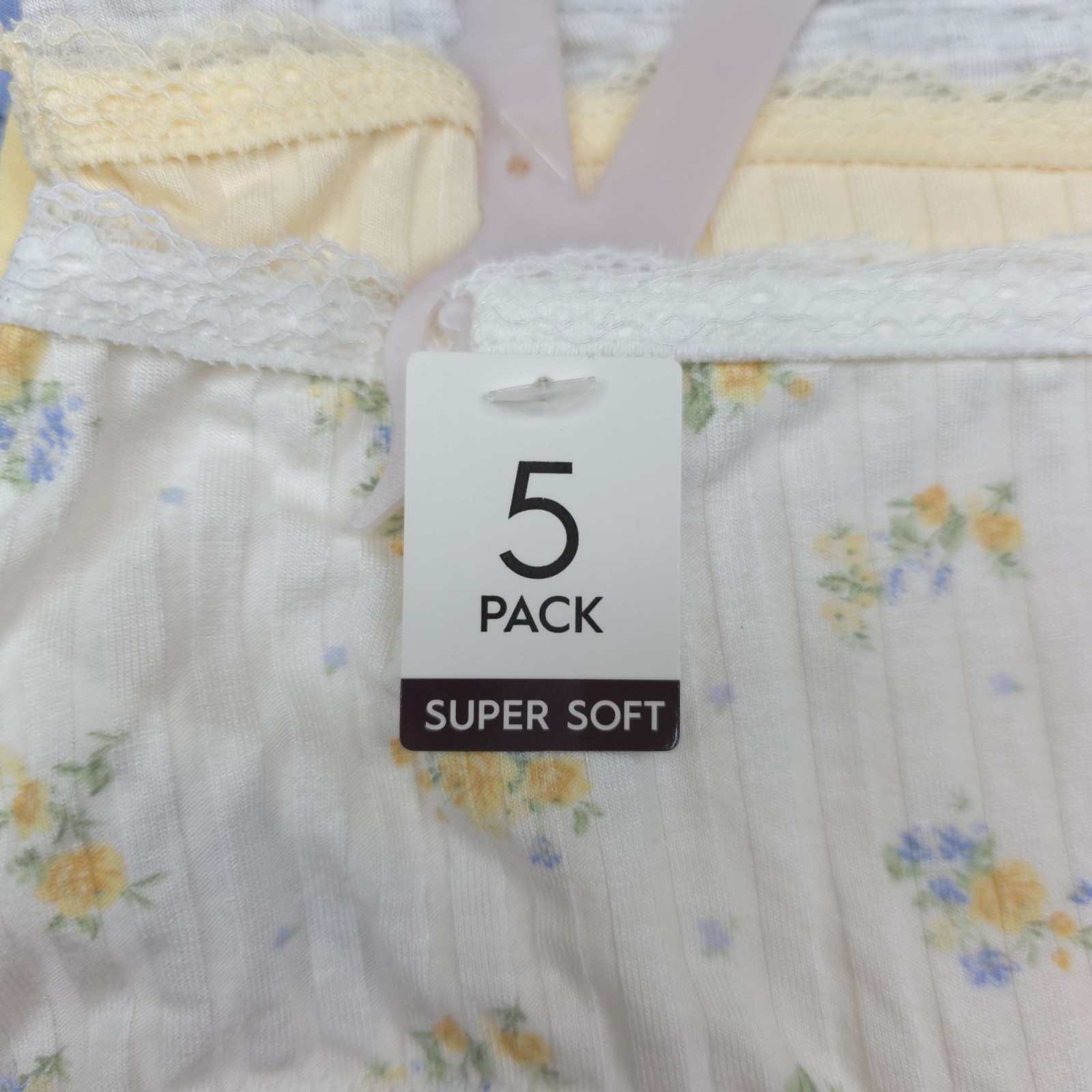 Laura Ashley Womens Super Soft 5-Pack Lace Trim Panties Bikini Briefs Medium