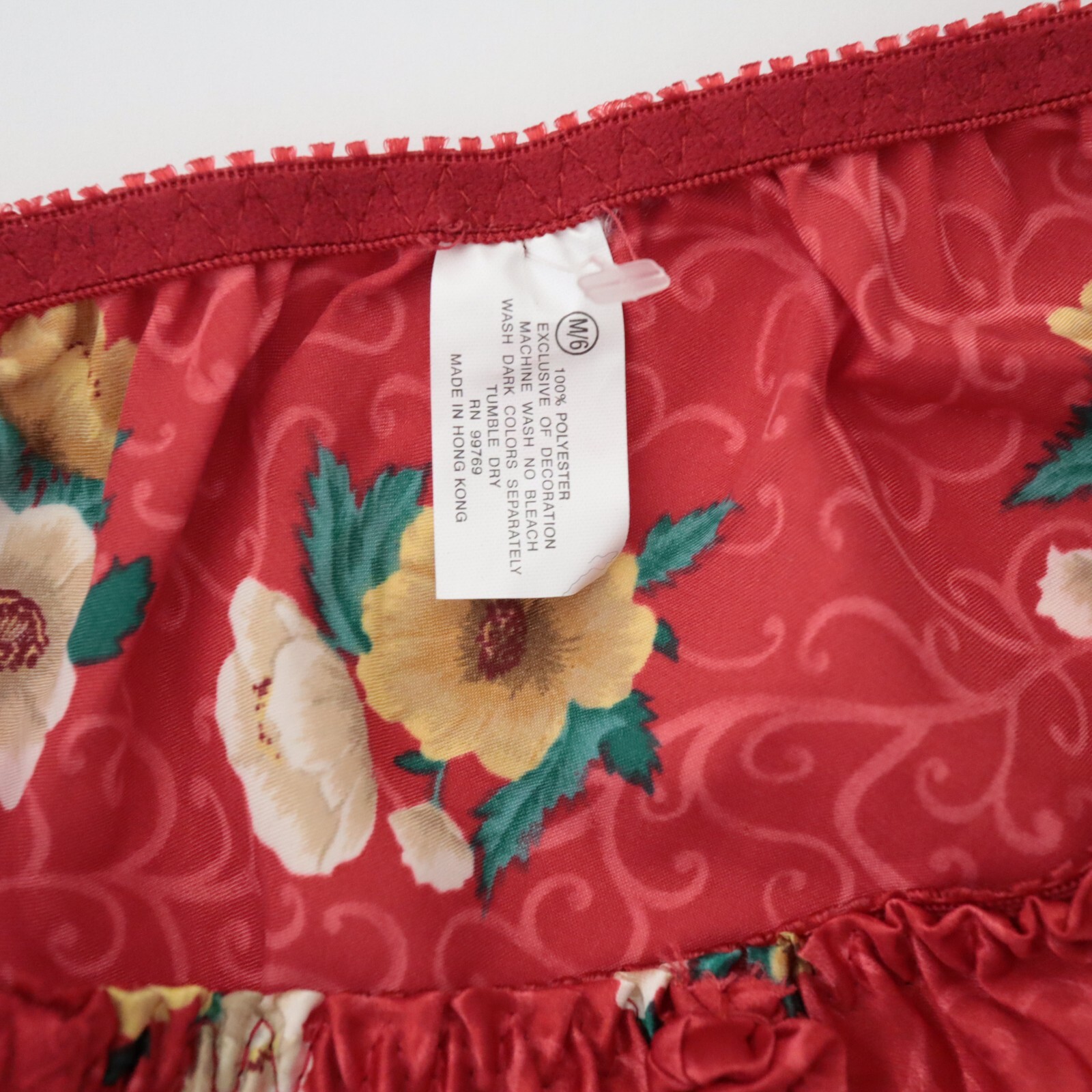 2 NEW VTG 90s Y2K Floral Polyester Satin String Bikini Panty Lot MEDIUM