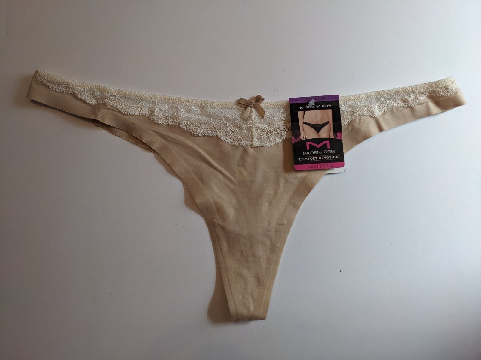 Maidenform Comfort Devotion Thong, Latte, 40149, Size 2XL