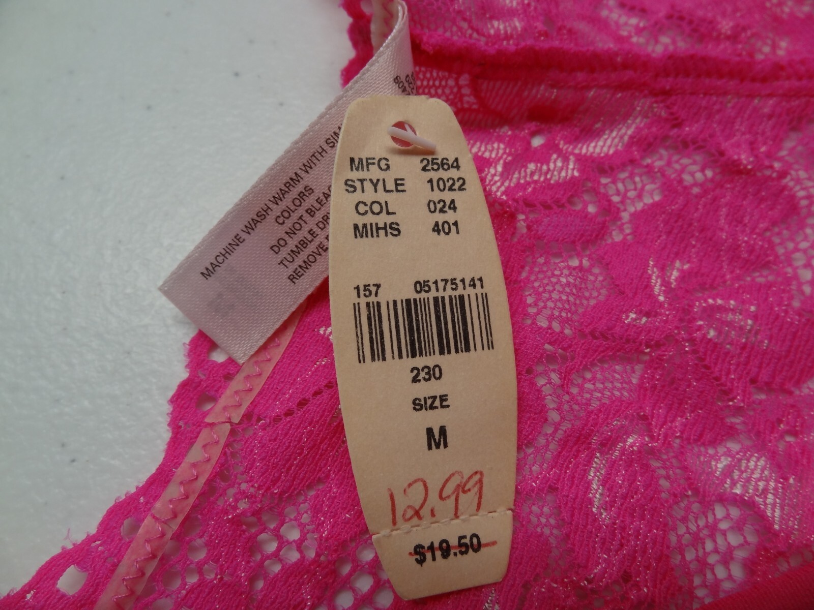 NWT Victoria’s Secret VS M Sheer Lace Cheeky Boyshort Pink String Side Hip Y2K