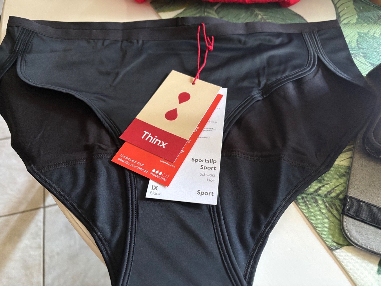 Thinx Sport Period Underwear Panties Black Size 1X NWT 2 Pair