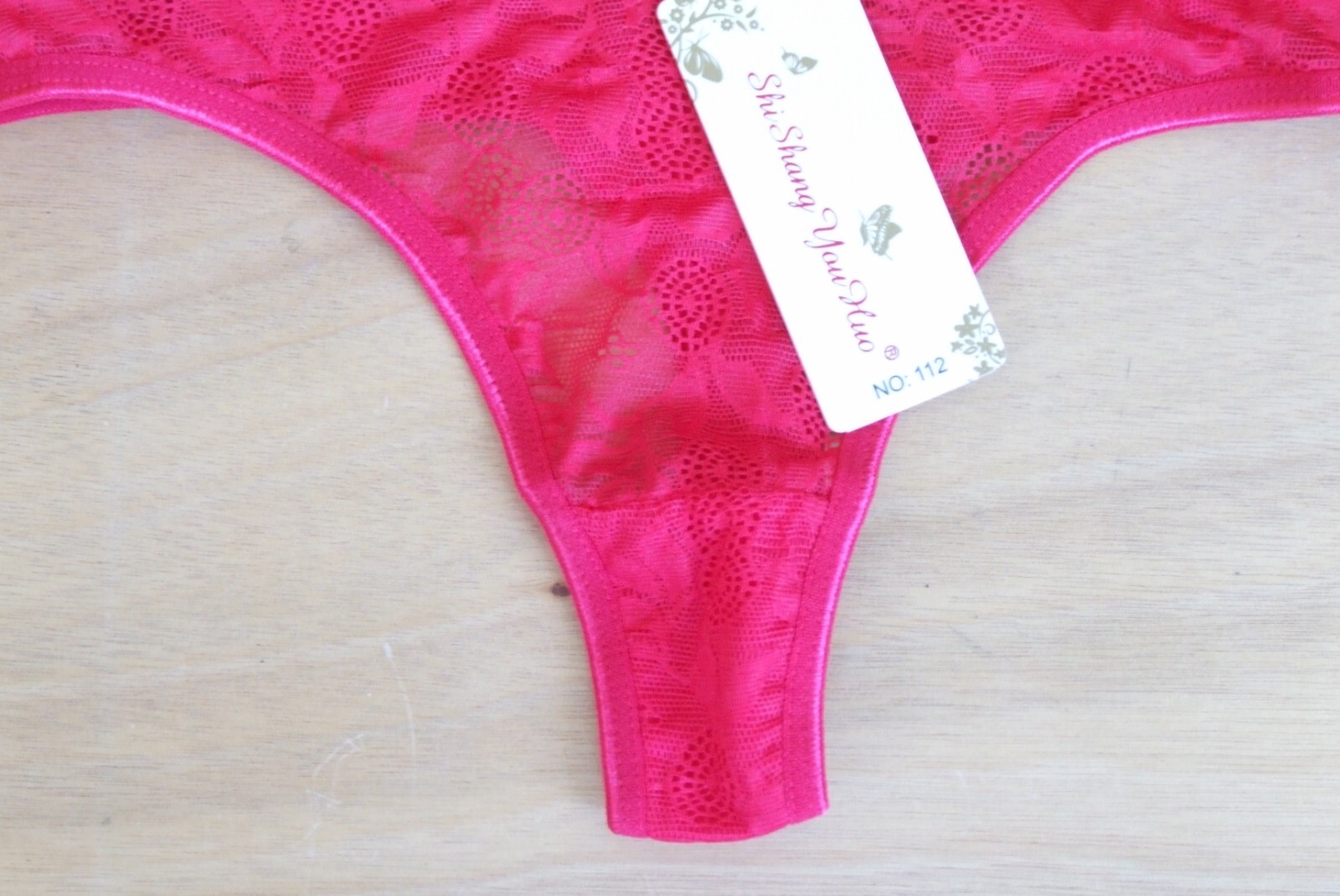 Ladies size 8 cotton and elastane stretchy thong knickers panties briefs Red
