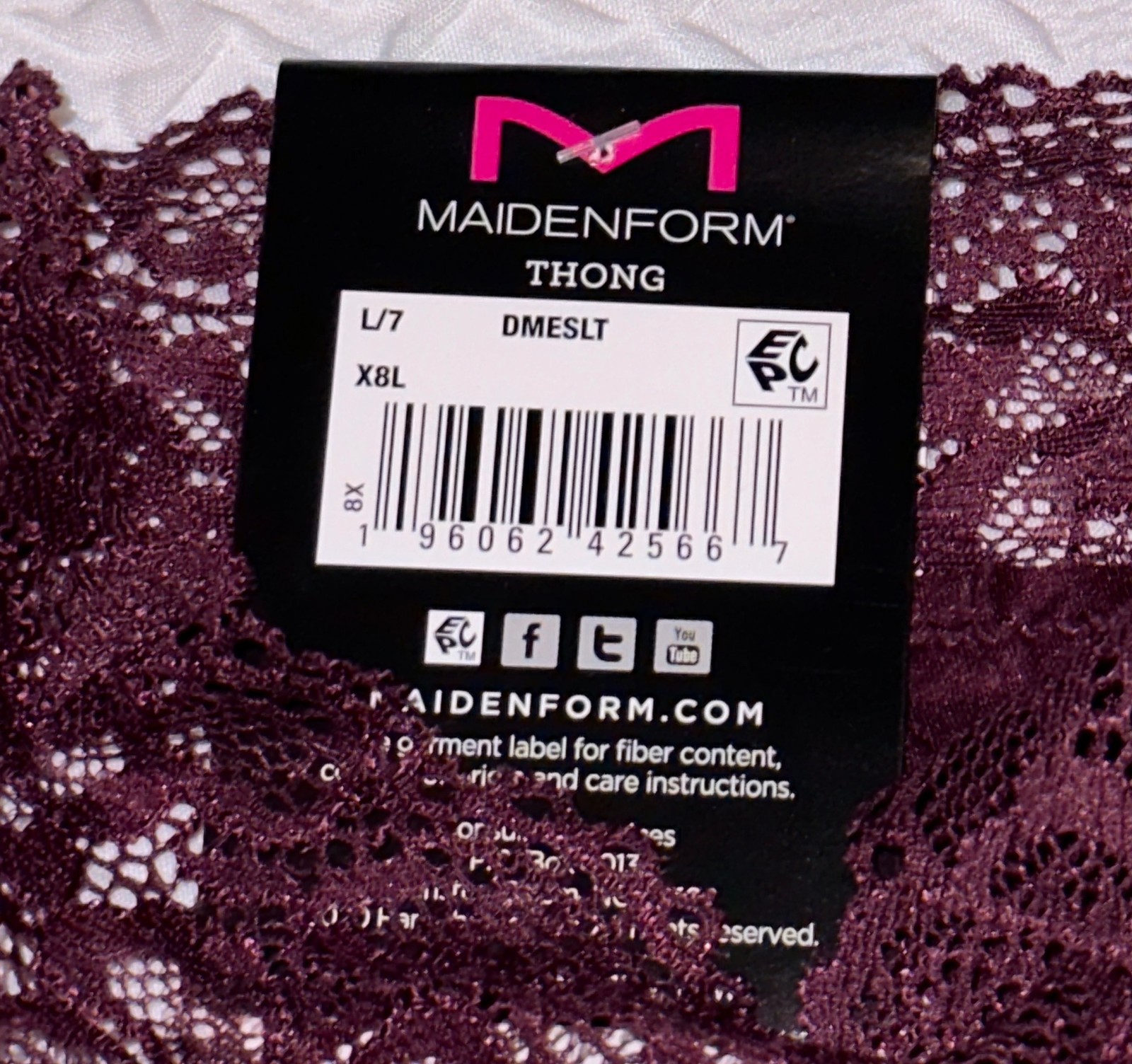 MAIDENFORM Sexy Must Haves Luxurious Lace Nightfire Red Thong Panty M L XL 2XL