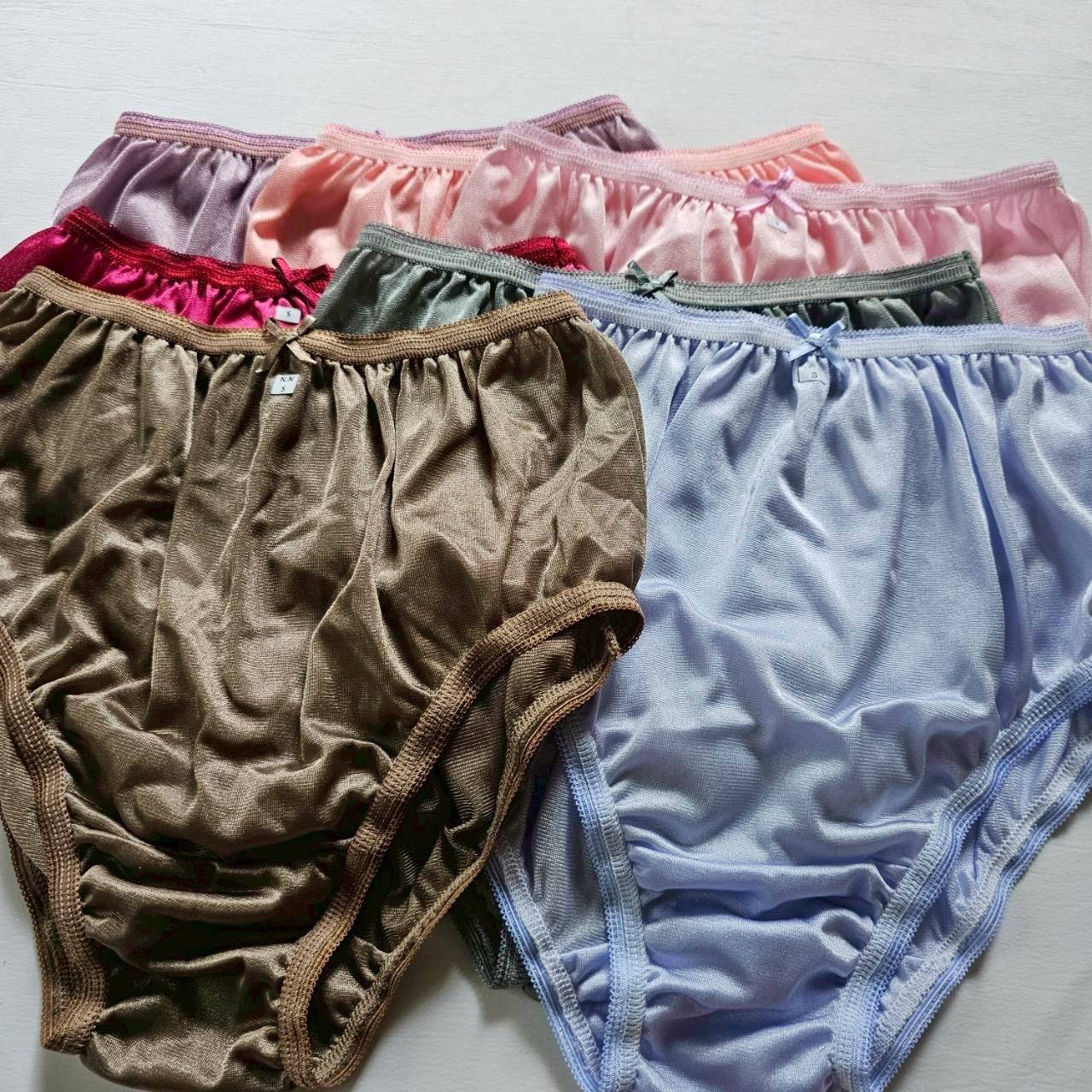 10pcs Underwear Women Nylon Panties Silky Light Soft Briefs High Waist 24″-28″ S