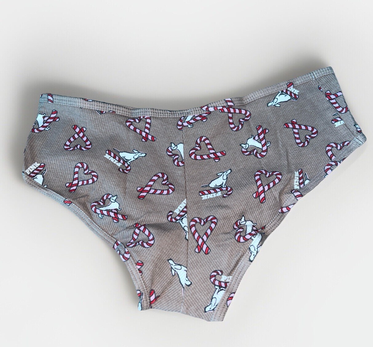 3 Victoria’s Secret Pink Cheekster Cotton Iced Coffee Candy Cane Dog Large