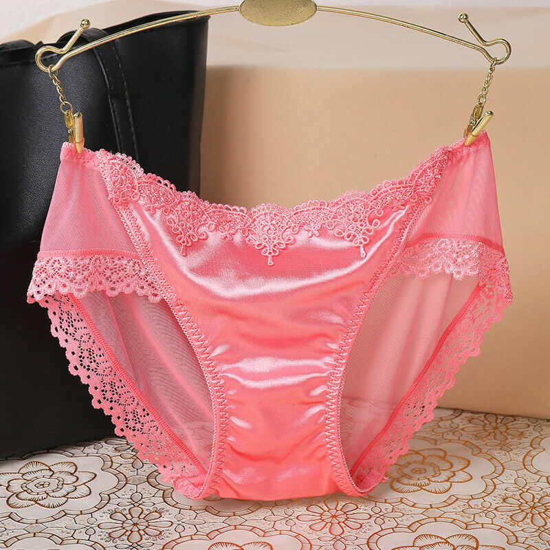 4X Sexy Lady Knickers Panty Briefs Underwear Lace Trim Sheer Mesh Low Waist Kits