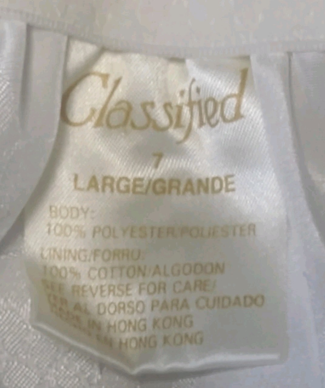 Vtg Satin Flutter Tap Panty Ivory Floral Embossed Classified Size Large