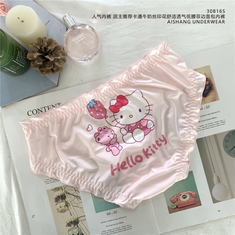 NEW 4pcs/Set KT Kitty Melody Anime Panties Underwear Briefs Lace Girl underpants