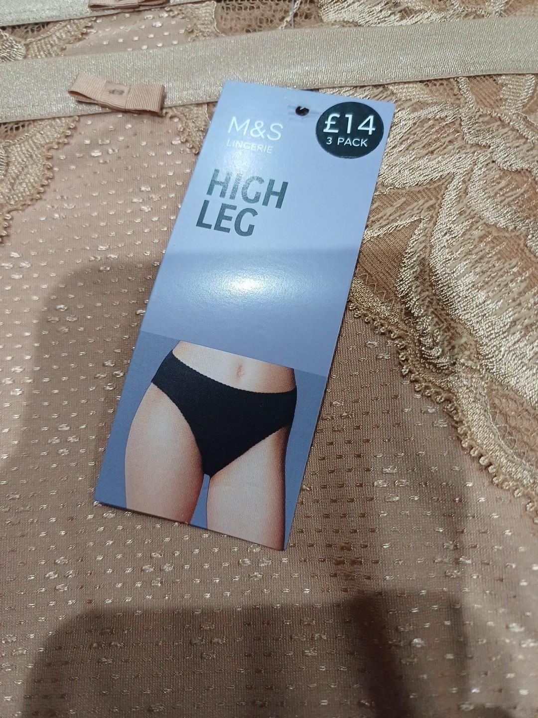 M&S Collection 3pk Wildblooms High Leg Knickers Size 14 RICH AMBER