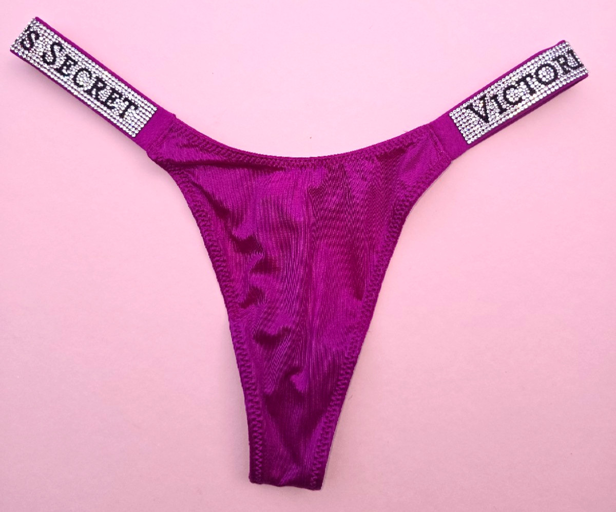 Victoria’s Secret Very Sexy Logo Satin Shine Strap Thong Panty Berry XS S M L XL
