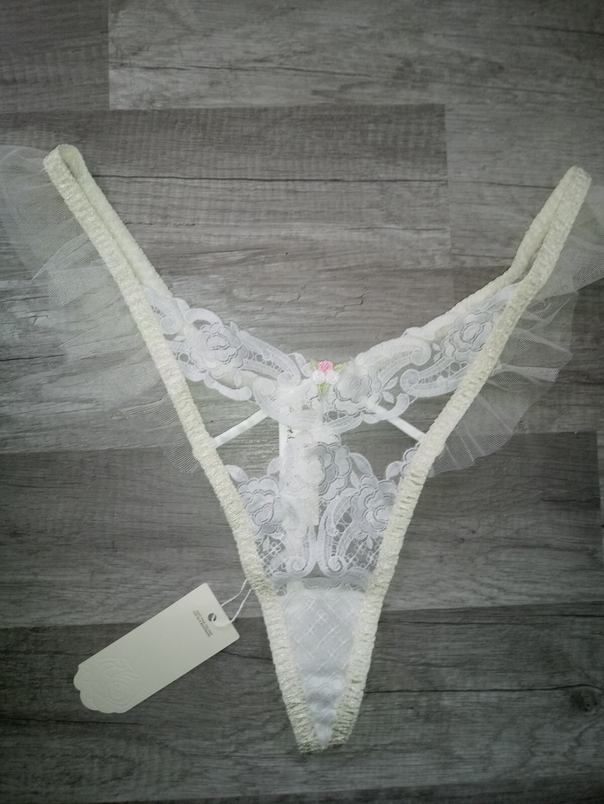NWT For Love & Lemons Isabella Thong Panty XL (610)