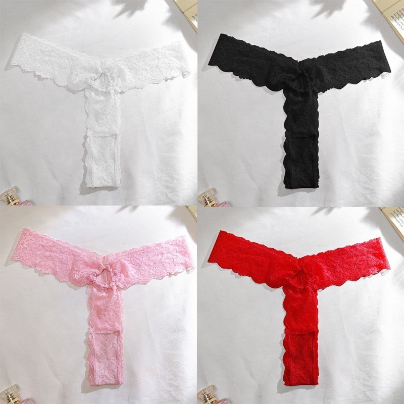 4 Pack Lot Sexy Ladies Womens Thongs Underwear Lace Panties See Through Lingerie