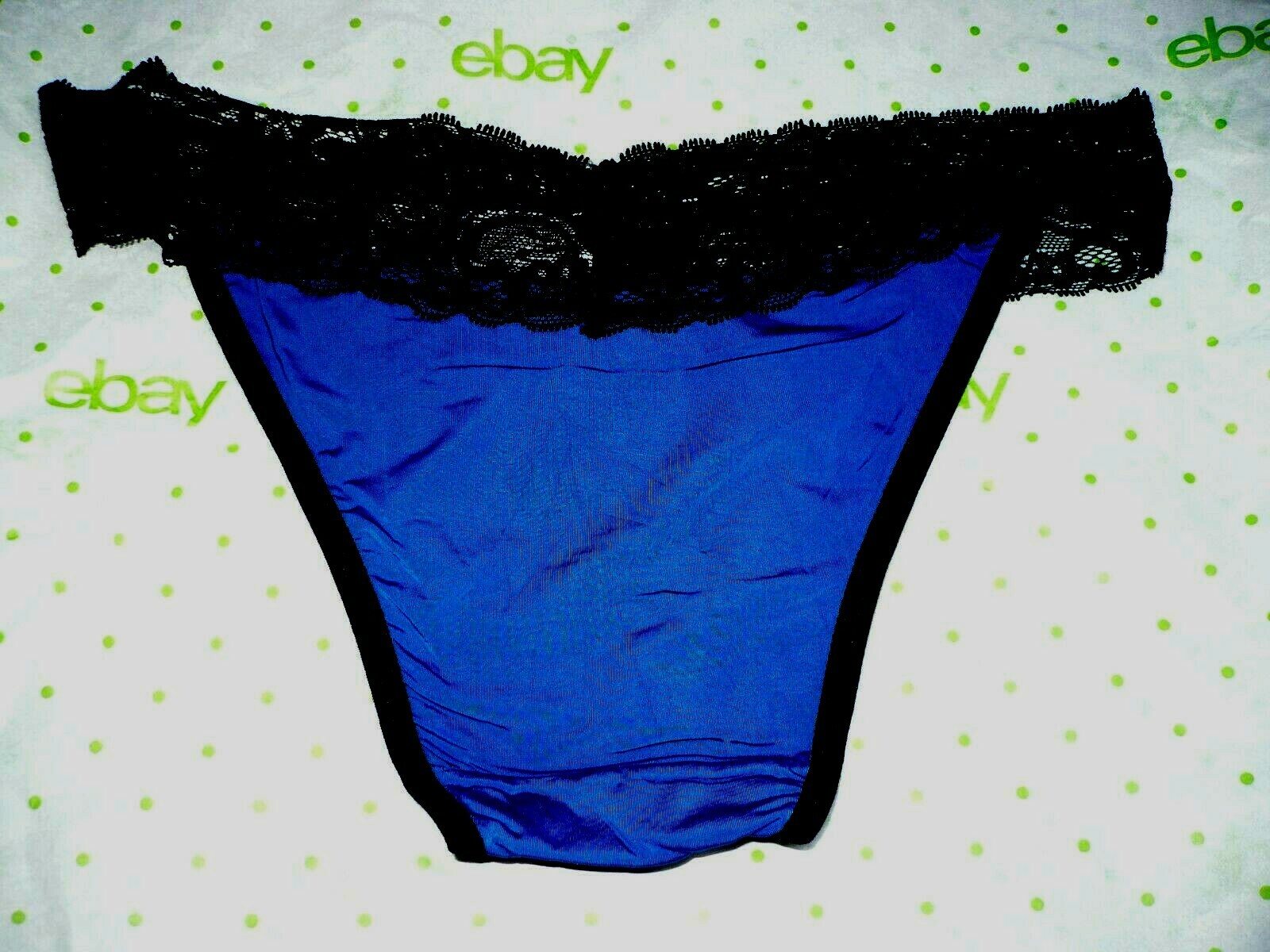 Hers By Herman Microfiber Bikini Panties SMALL Cobalt Blue 1 Pair Lace Waist