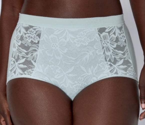 BALI Breathe Cotton Modal Lace Front Glass Lt Green Hi Rise Brief Panty Womens S