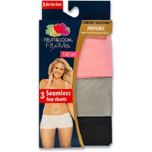 Fit for Me® by Fruit of the Loom® Women’s 3-pack Seamless Boy Shorts INVISIBLE