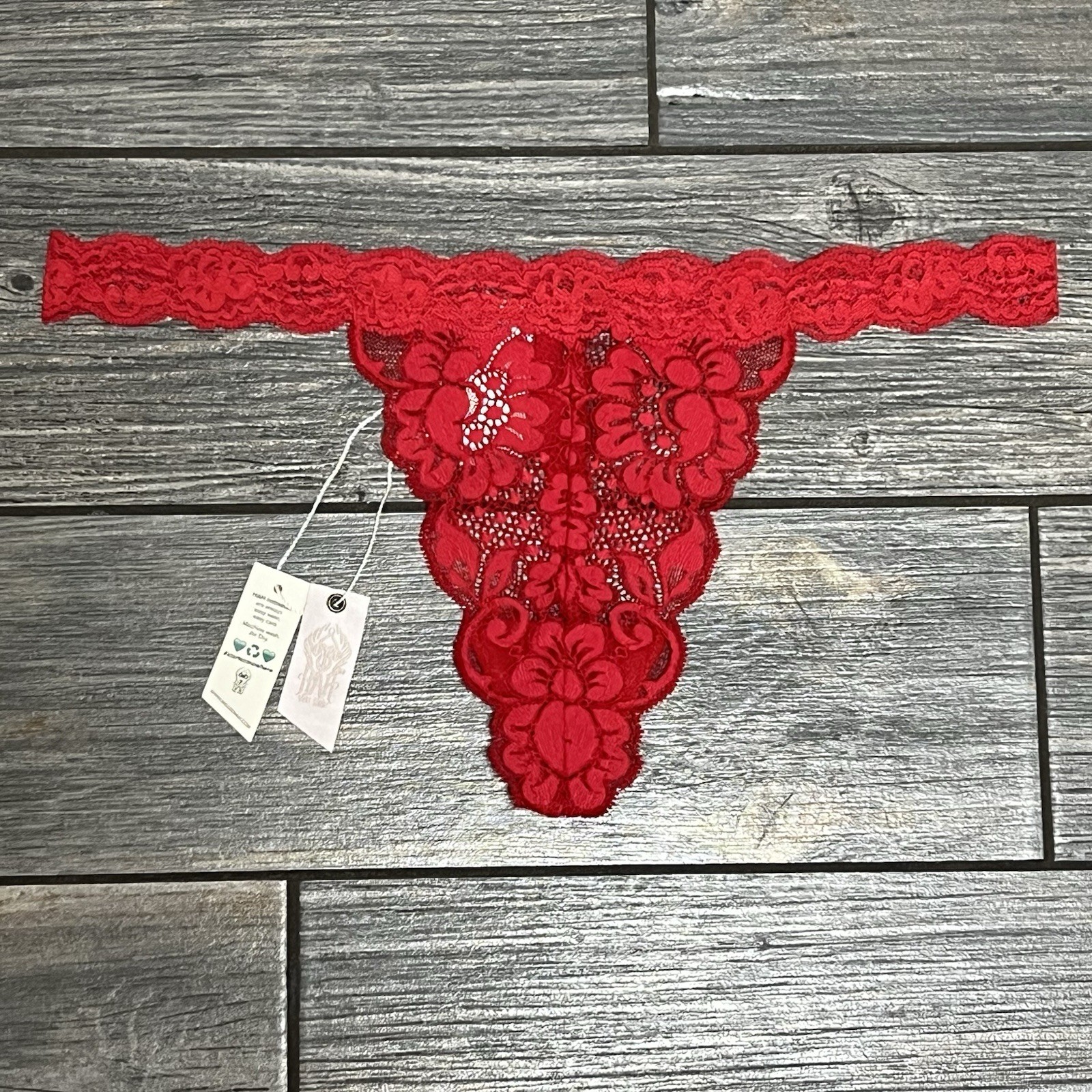 NWT Free People x We Are HAH T String Me a Thong Panties XL Siren Red