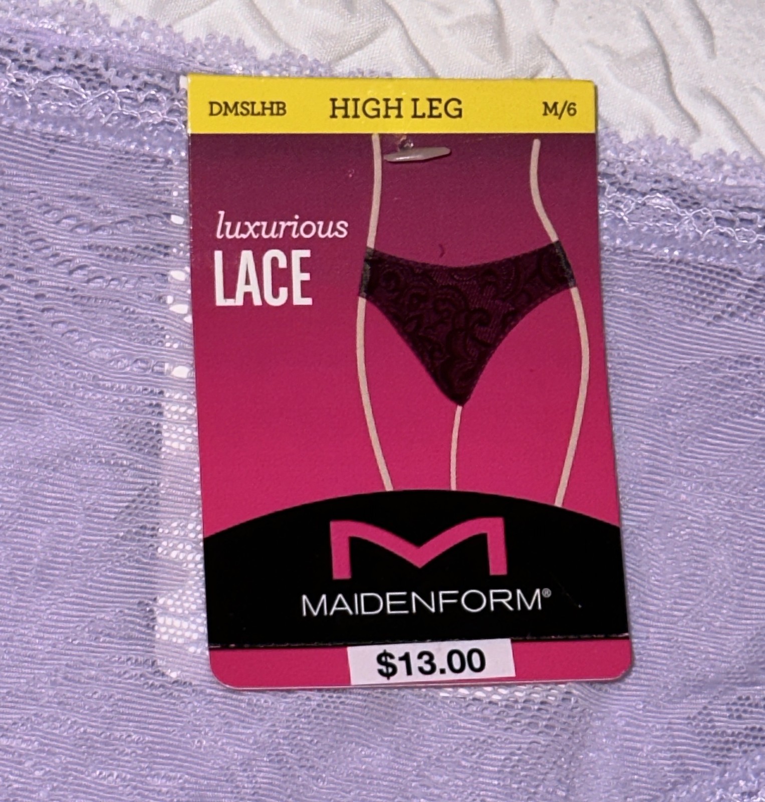 MAIDENFORM High Leg Luxurious Stretch Lace Lilac Brief Panty Womens S M L XL 2XL