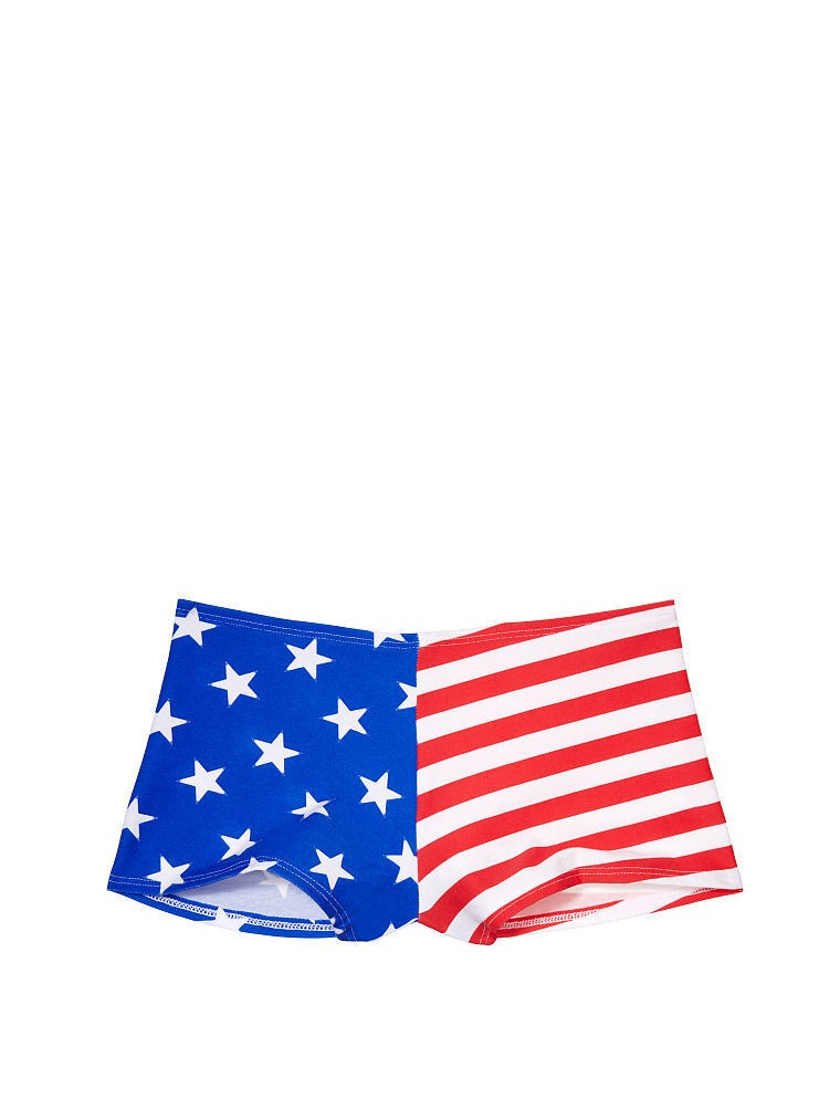 Victoria’s Secret PINK Cotton Shortie Boyshort Panty Red White Blue