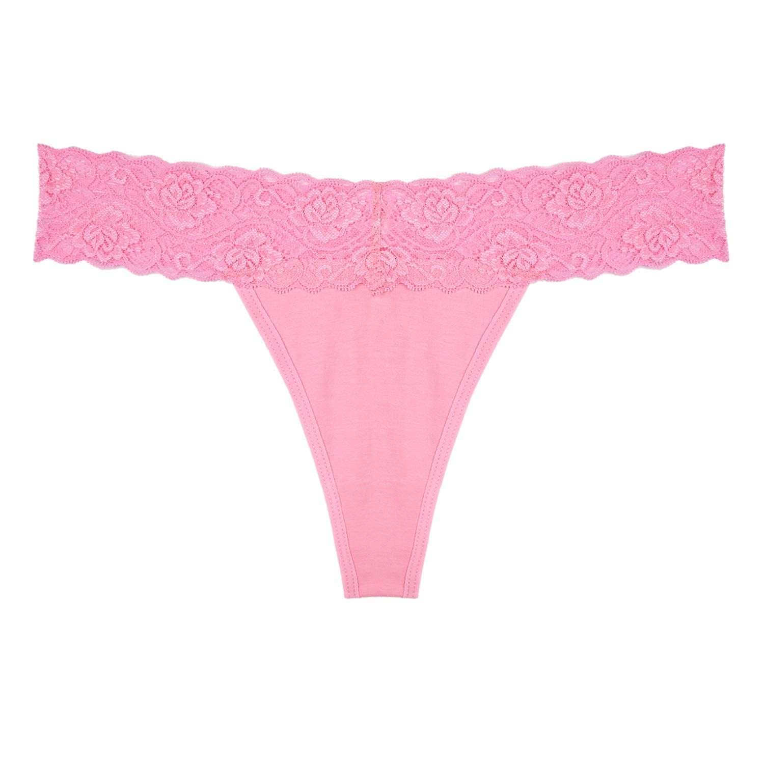 Cotton Lace Thongs for Women Low Rise T-Back Cheeky Panties 8 Pack
