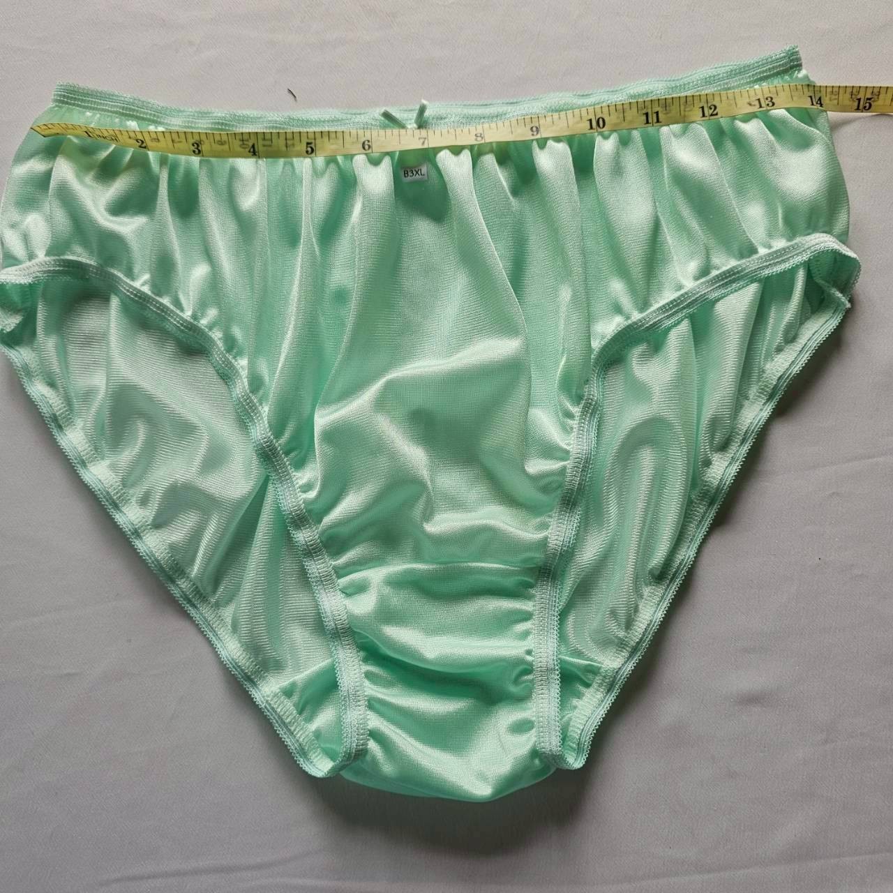 3 Bikini Soft Underwear Nylon Women Man Plus size Panties Breathable /Green/3XL