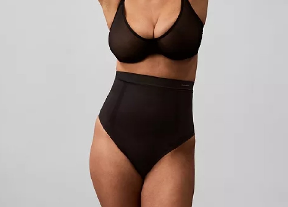 Calvin Klein Secure Extra Firm Sculpt Thong Shaping Underwear Medium Black