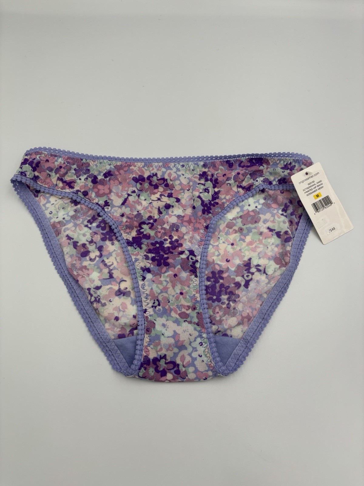 Panties On Gossamer Printed Hip Bikini Mesh