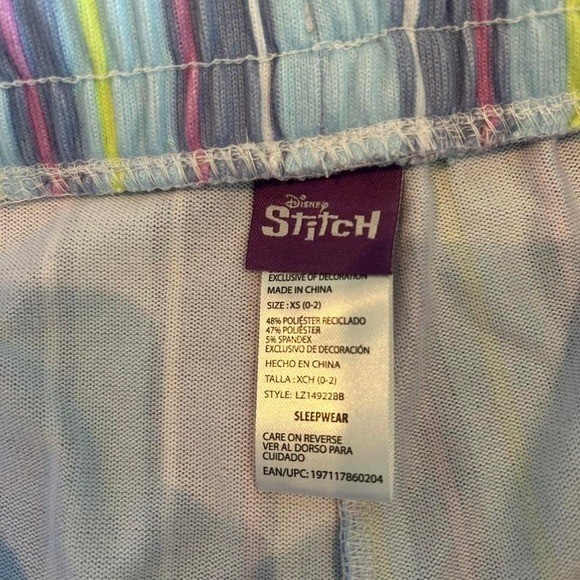 Disney Lilo & Stitch Striped Sleep Lounge Shorts XS/S Pajama Sleepwear