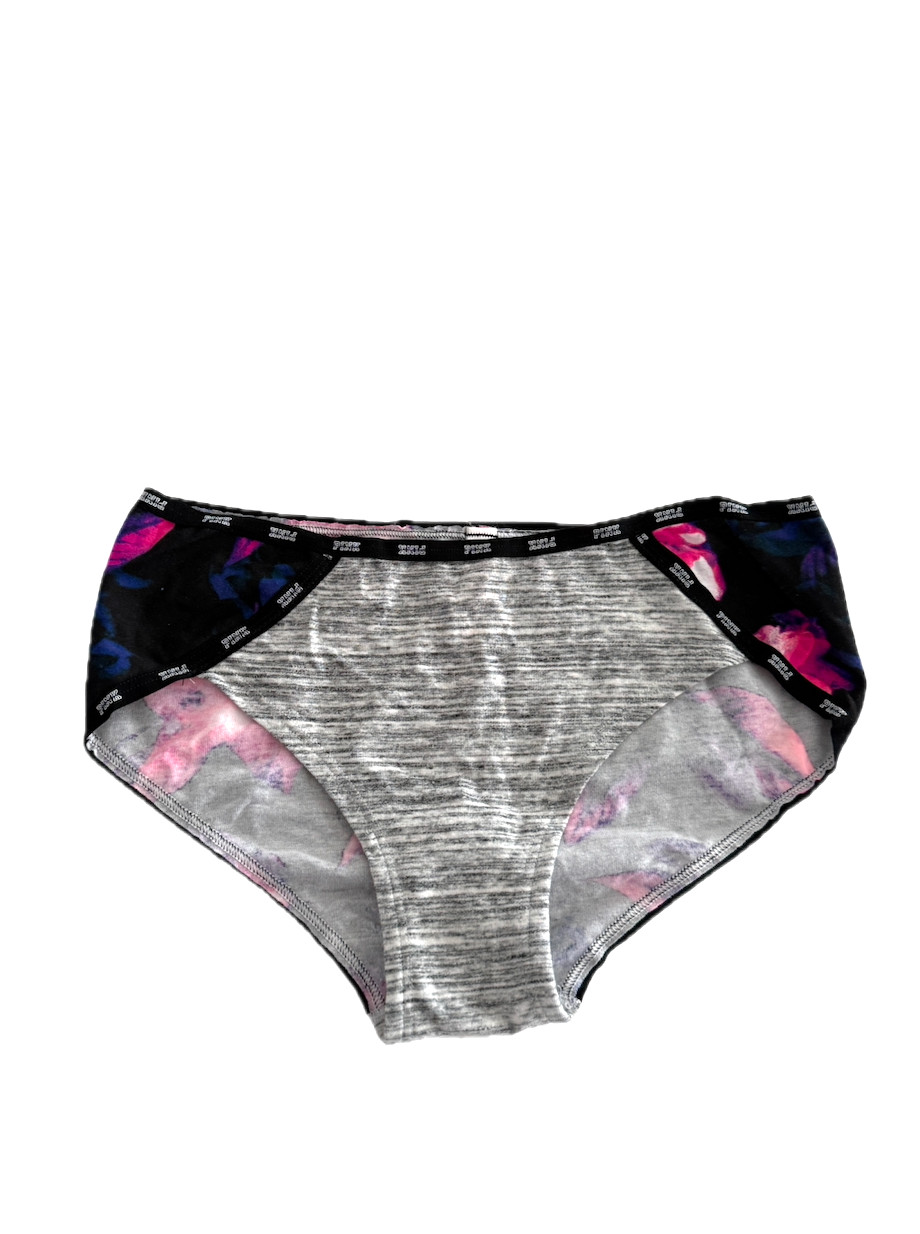 Victoria’s Secret PINK Mini Logo Hipster Panty Heather White Tiger/Blue Floral
