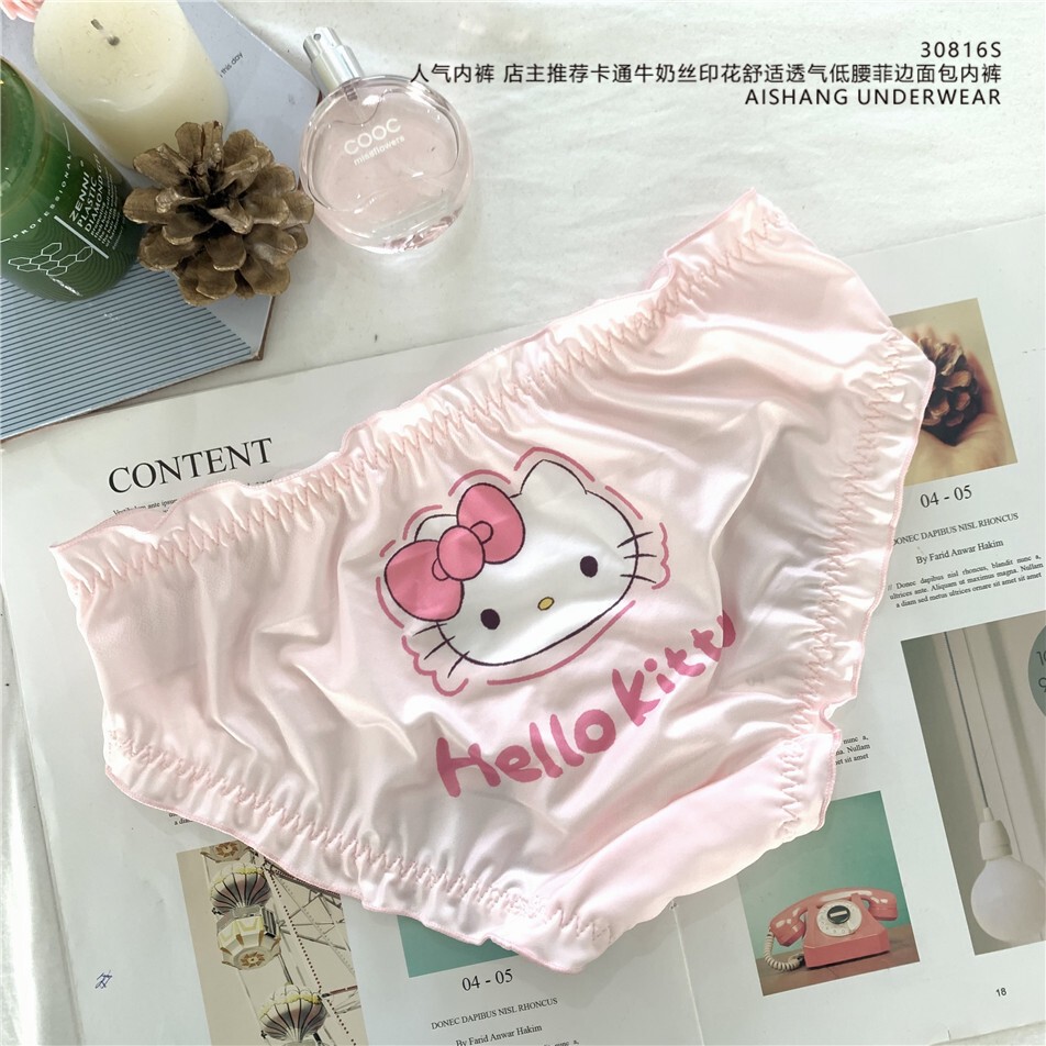 NEW 4pcs/Set KT Kitty Melody Anime Panties Underwear Briefs Lace Girl underpants