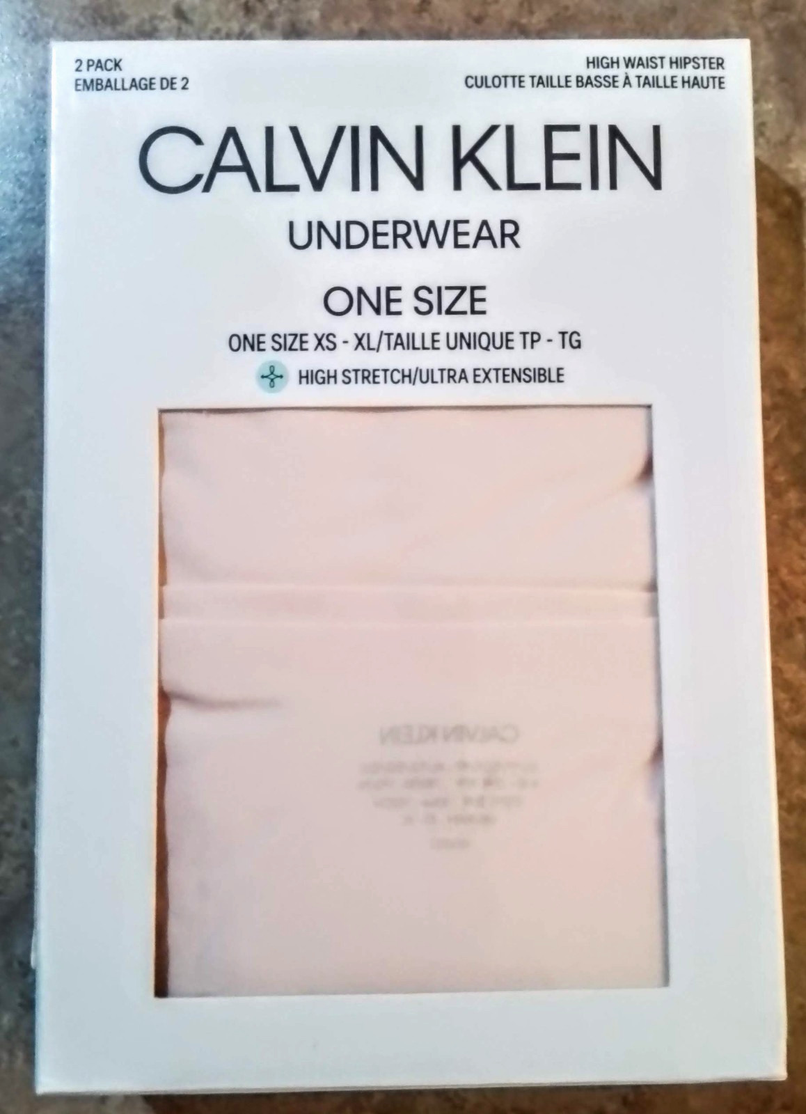 Calvin Klein Pink 2 Pack High Waist Hipster ONE SIZE( XS-XL) Hi Stretch Panty