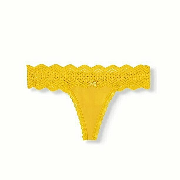 No Boundaries Women’s Micro & Lace Thong Panties Size X-LARGE (8) Gold Ice New