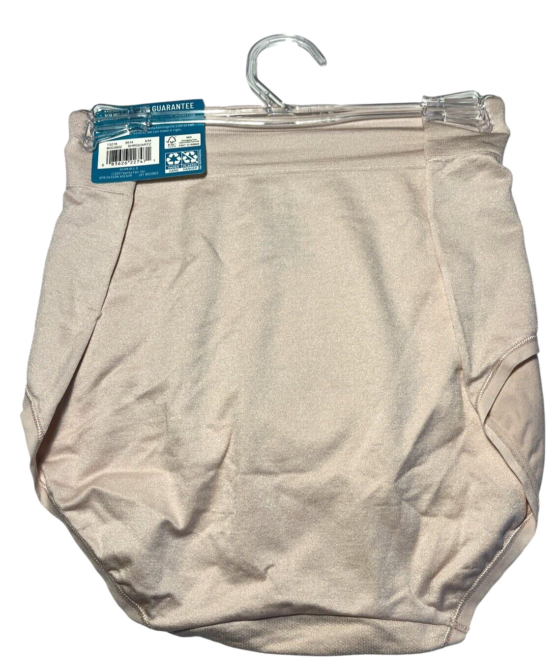 Vanity Fair Brief Women 6 M Sheer Quartz No Pinch No Show Seamless Comfort 13218