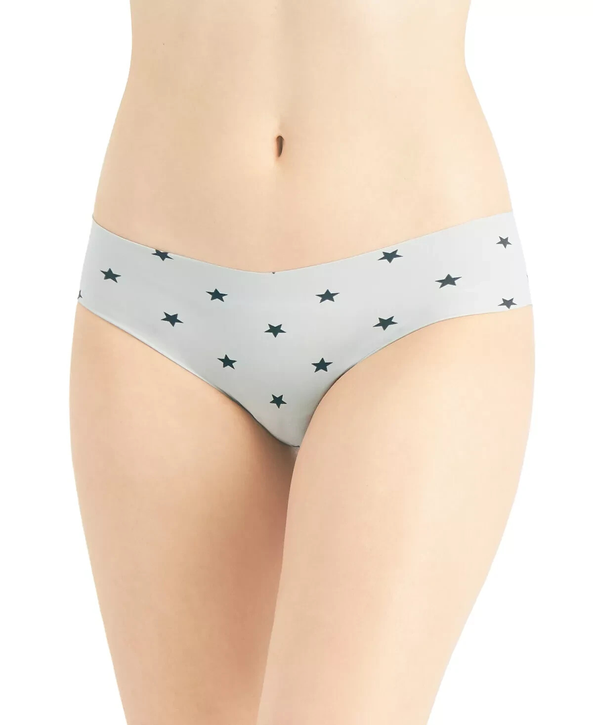 Jenni Women’s No-Show Bikini Panty Underwear, Gray With Stars, Large