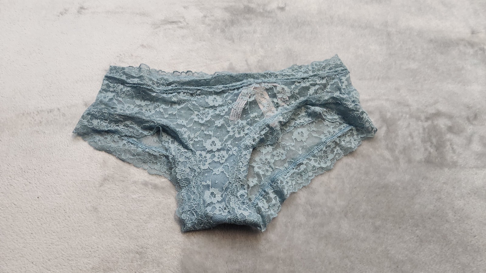 Victoria’s Secret Medium Blue Grey The Lacie Posey Lace Cheeky Panty NWT