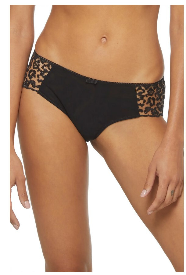 Simone Perele Embroidered Felicie Boyshorts Black Size 4 EU 10-12 USA 6029