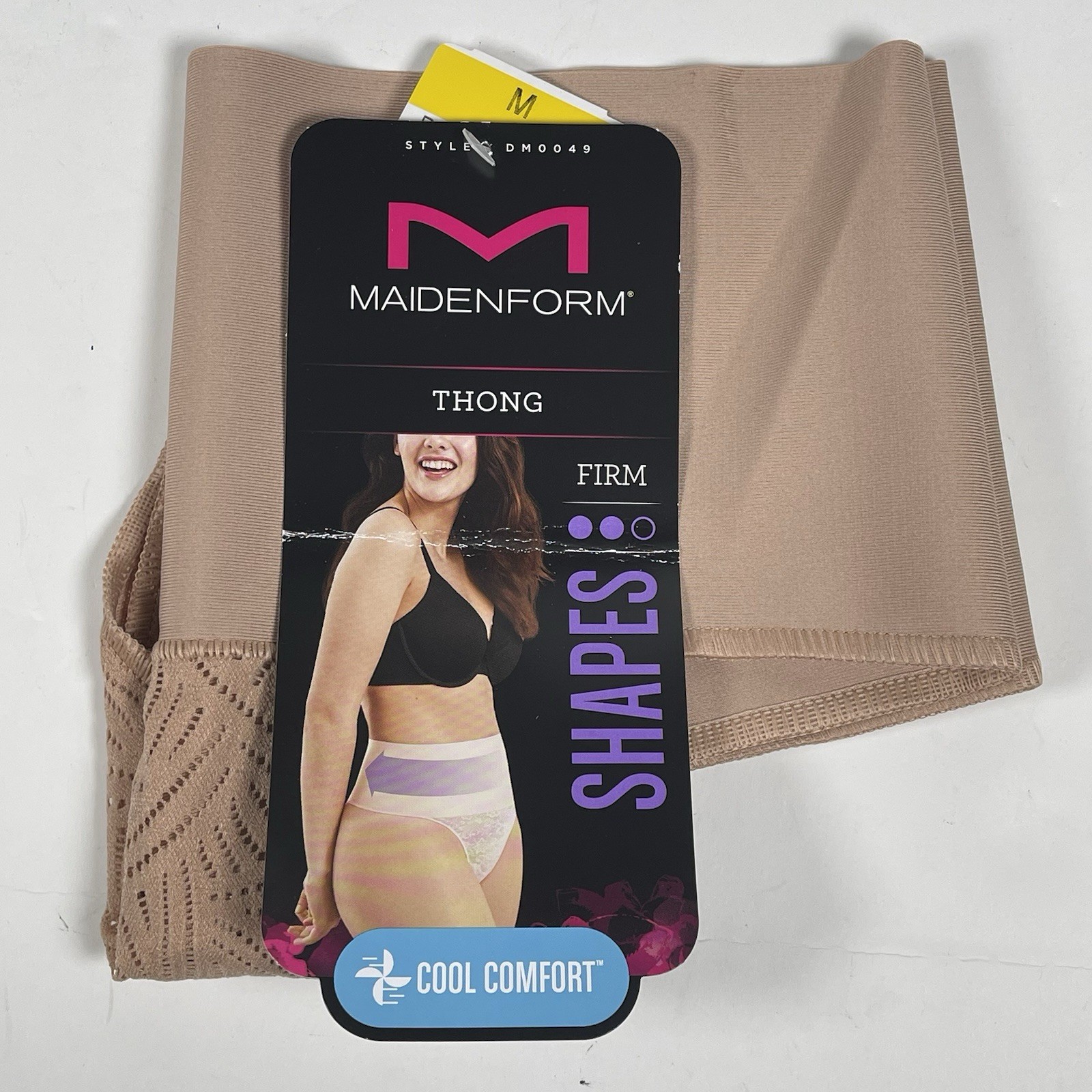 Maidenform Cool Comfort Thong M 8-10 39-41” SmoothTec Firm Shapewear Medium