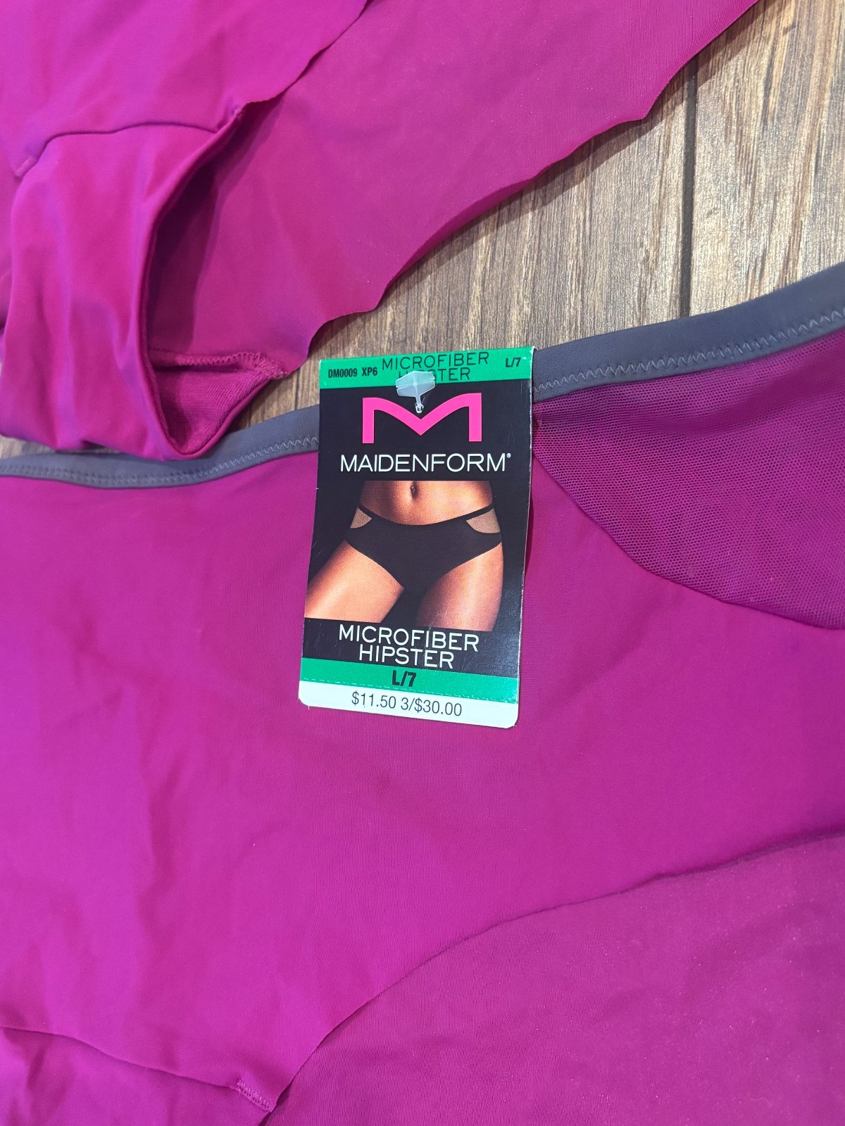 NWT Maidenform Microfiber Hipster Panties DM0009 Size Large 7 Purple 2 Pairs