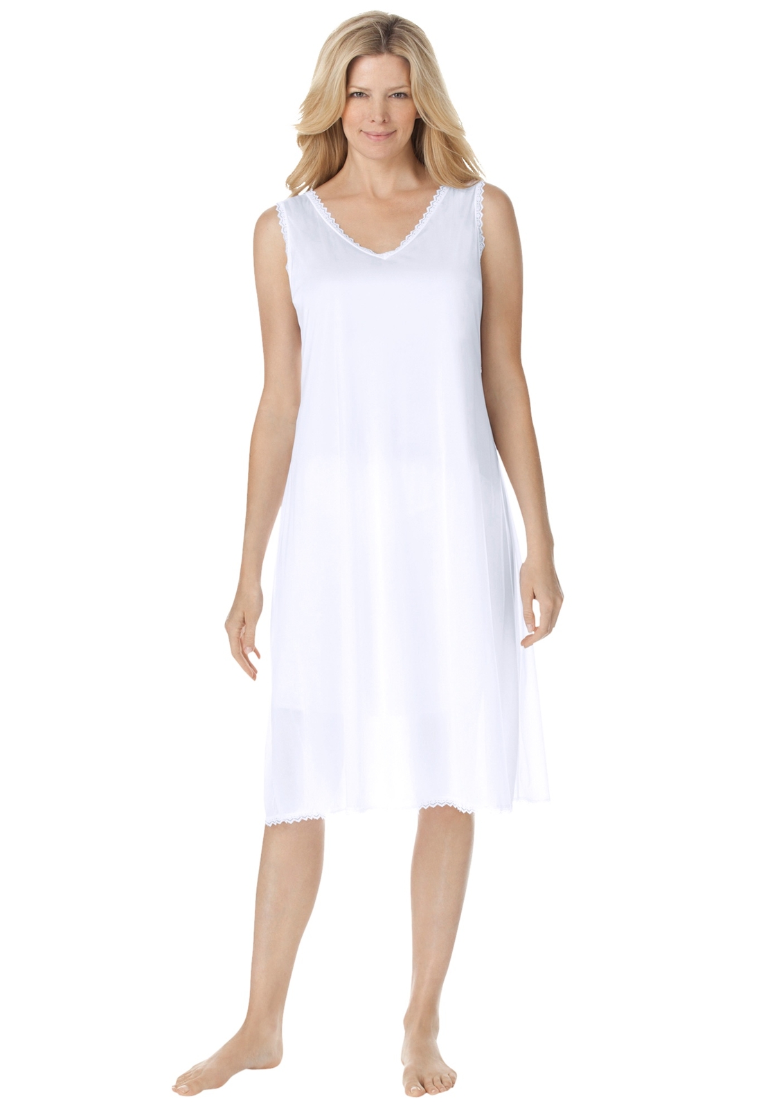 Comfort Choice Women’s Plus Size Lace-Trim Slip