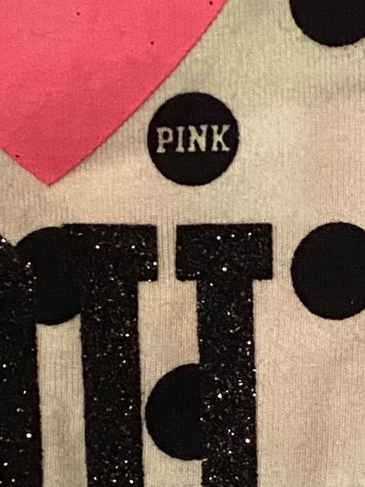 Victoria’s Secret Pink 2011 Y2K I Love You Lace Side Thong dot L Panty Vtg