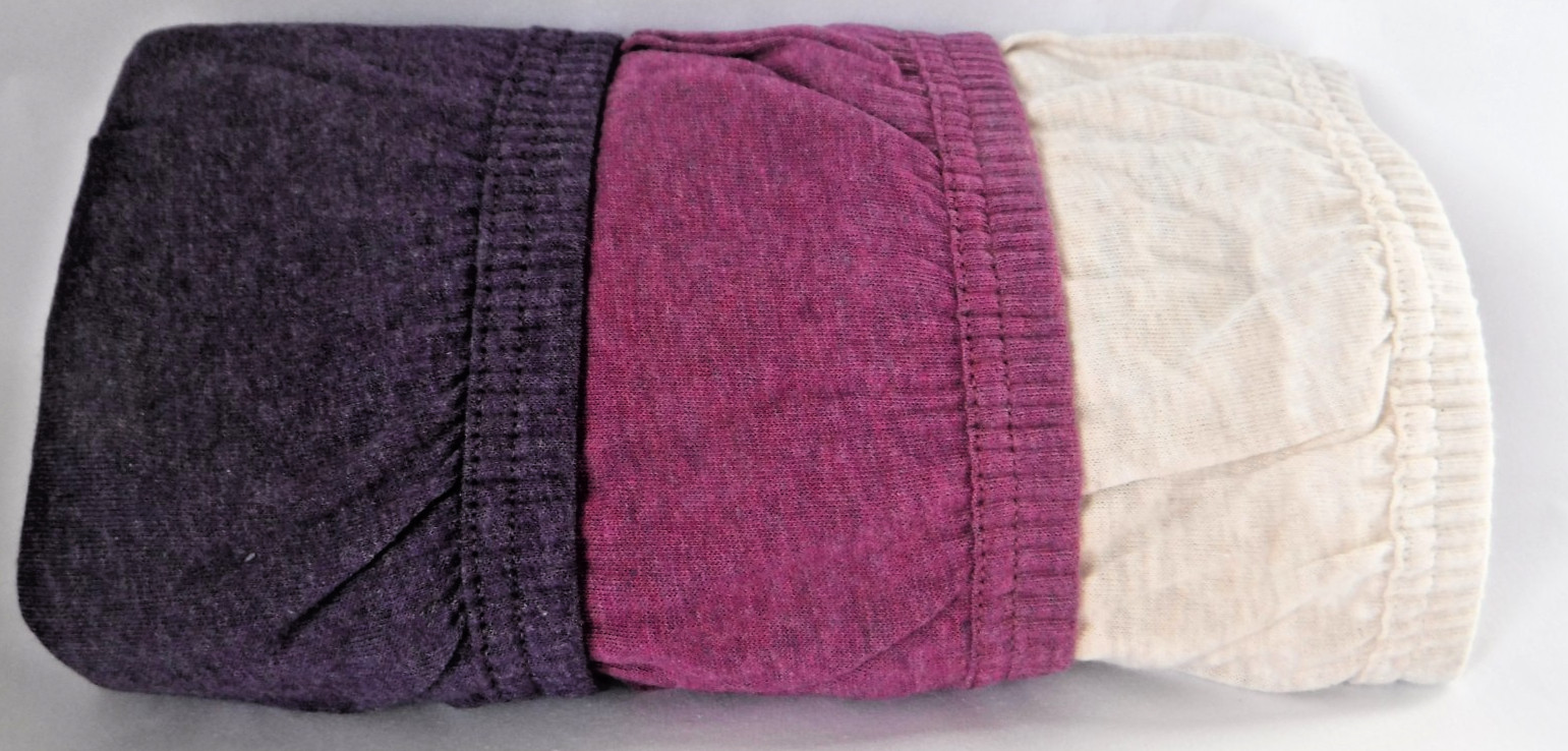 Jockey 3 Briefs Panties Cotton waistband 1484 Purple Oatmeal Boysenberry sz 7