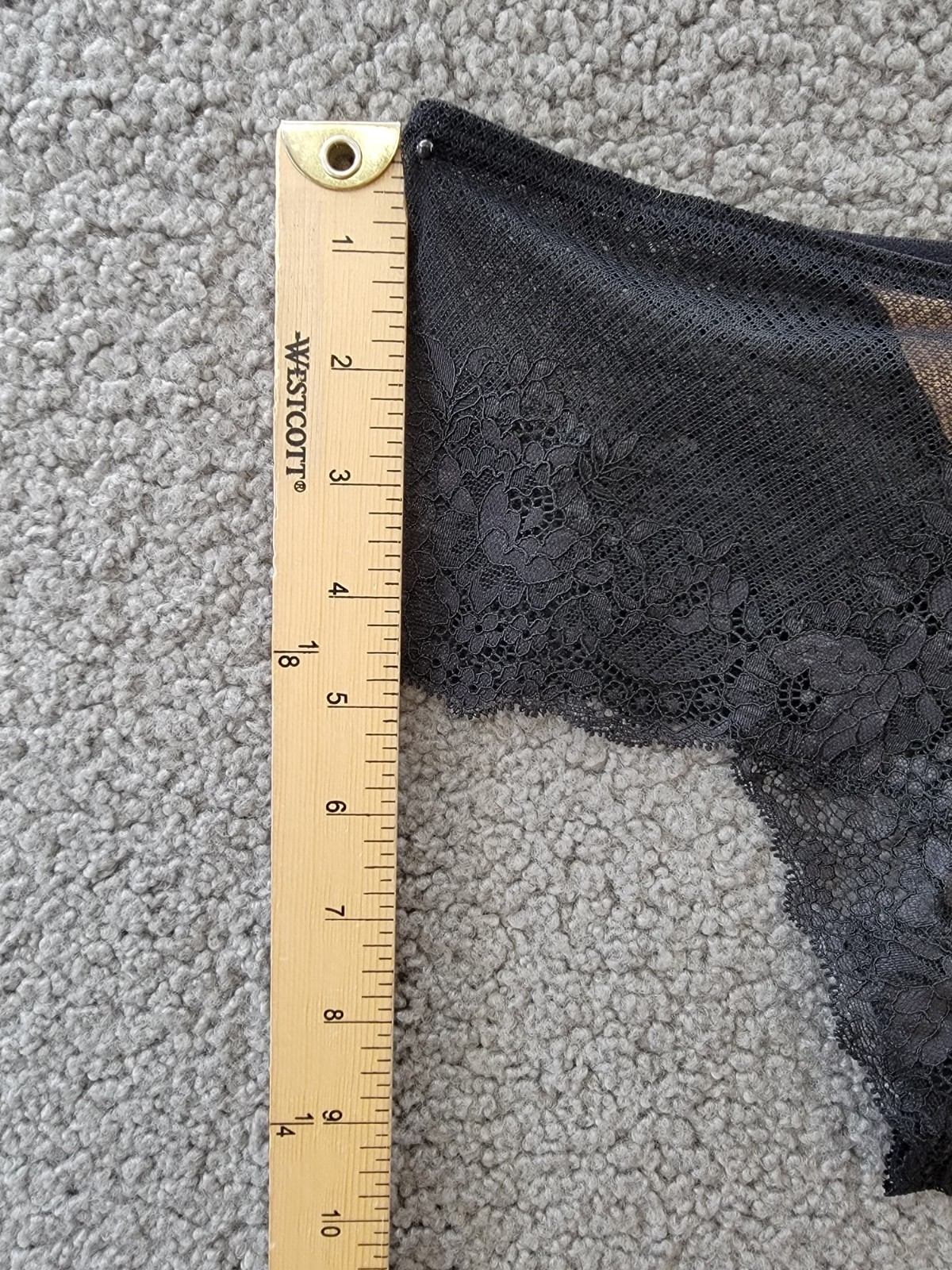 Skarlett Blue Flaunt High Rise Thong Women’s XS Black Scalloped Trim Pull-On