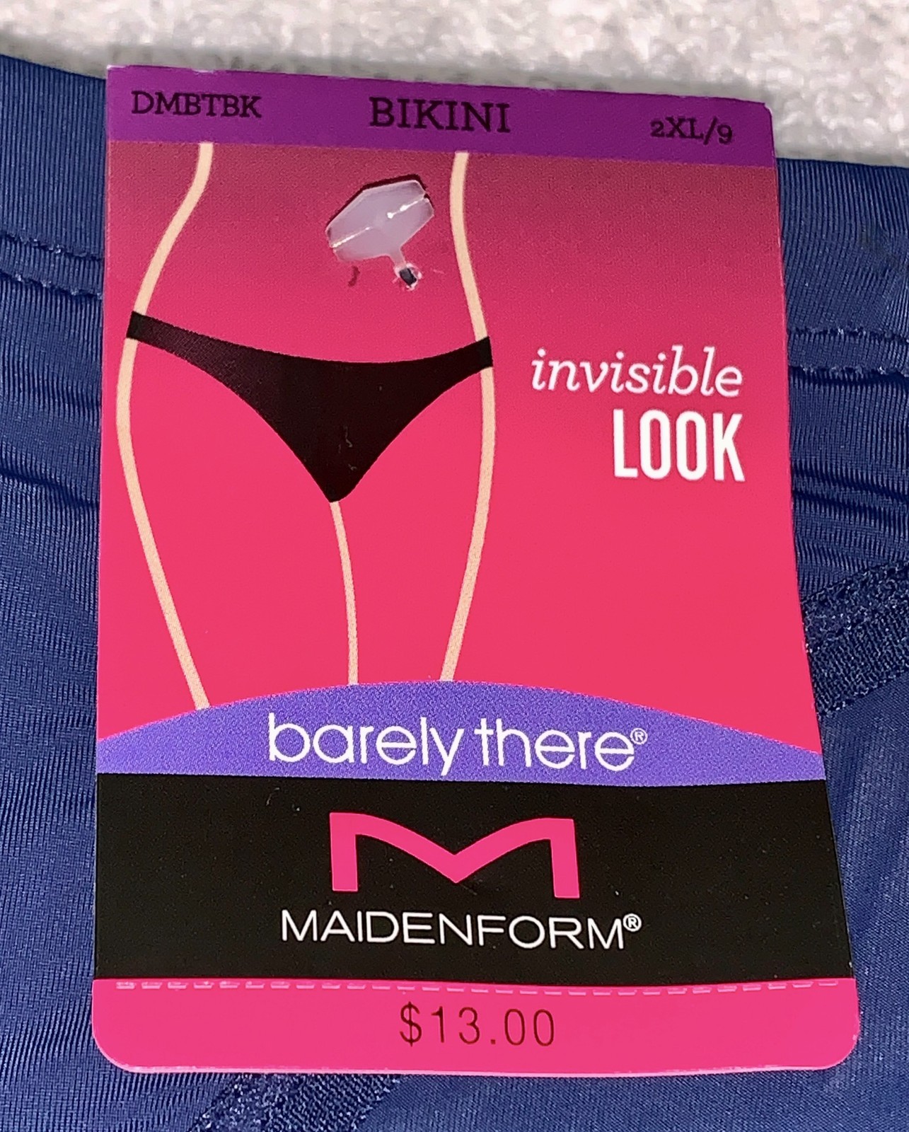 MAIDENFORM Barely There Invisible Eclipse Navy Bl Bikini Panty Womens S L XL 2XL