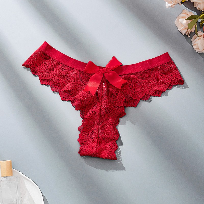 4 Pack Lot Sexy Womens Lace Panties Thongs See Through Sheer Underwear Lingeries