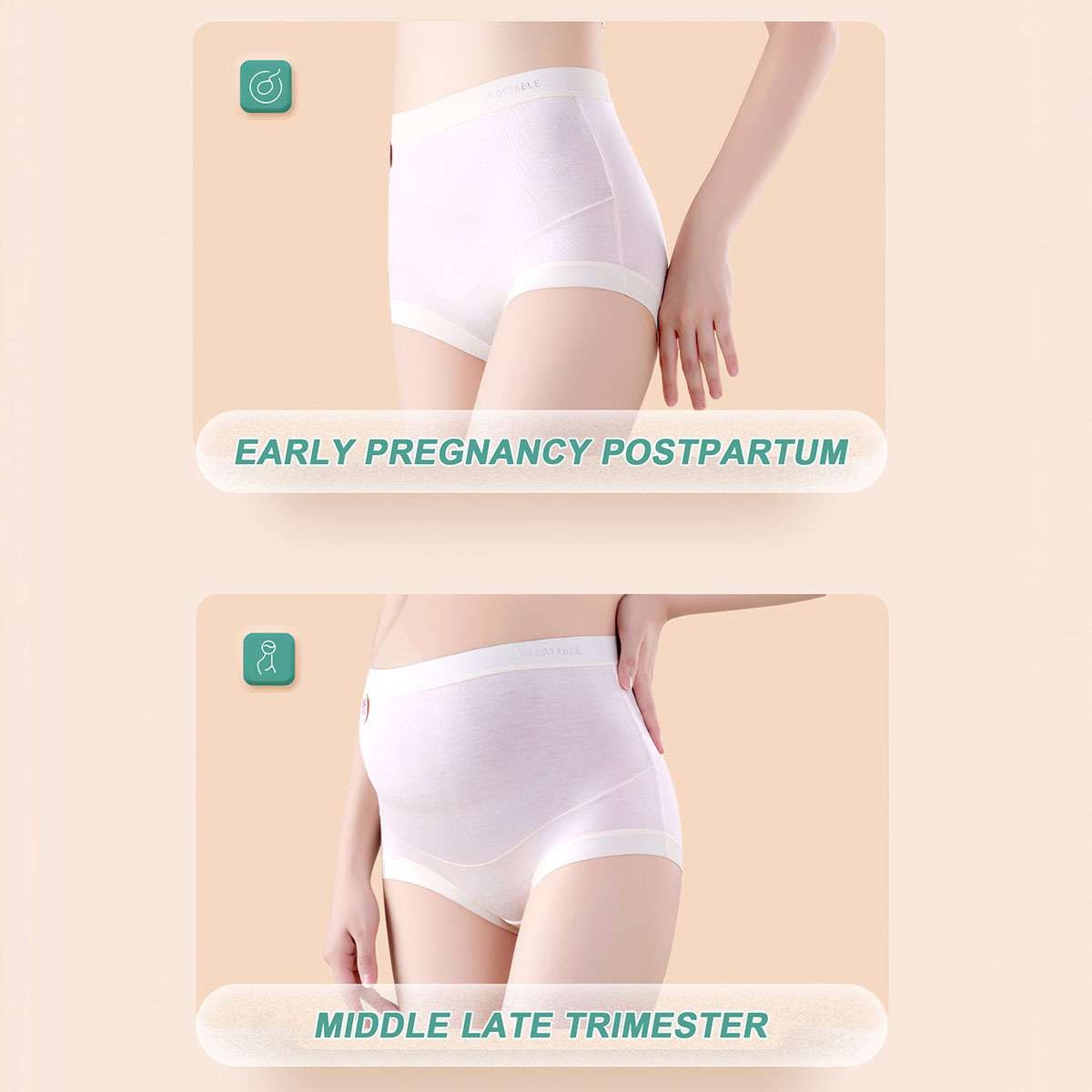 4 PCS Womens Tummy Control Panties Menstrual Underwear Briefs High Waist Pants