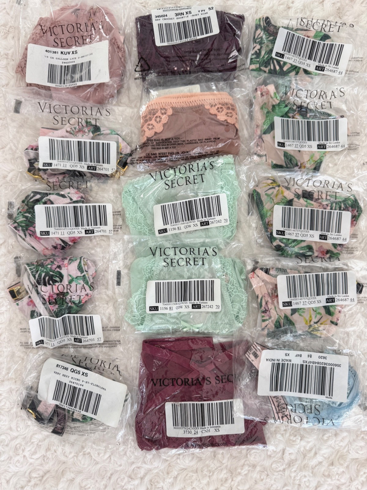 Victoria Secret Panty Bundle Wholesale Lot 💕15 Panties🩷 BRAND EXTRA SMALL – XS